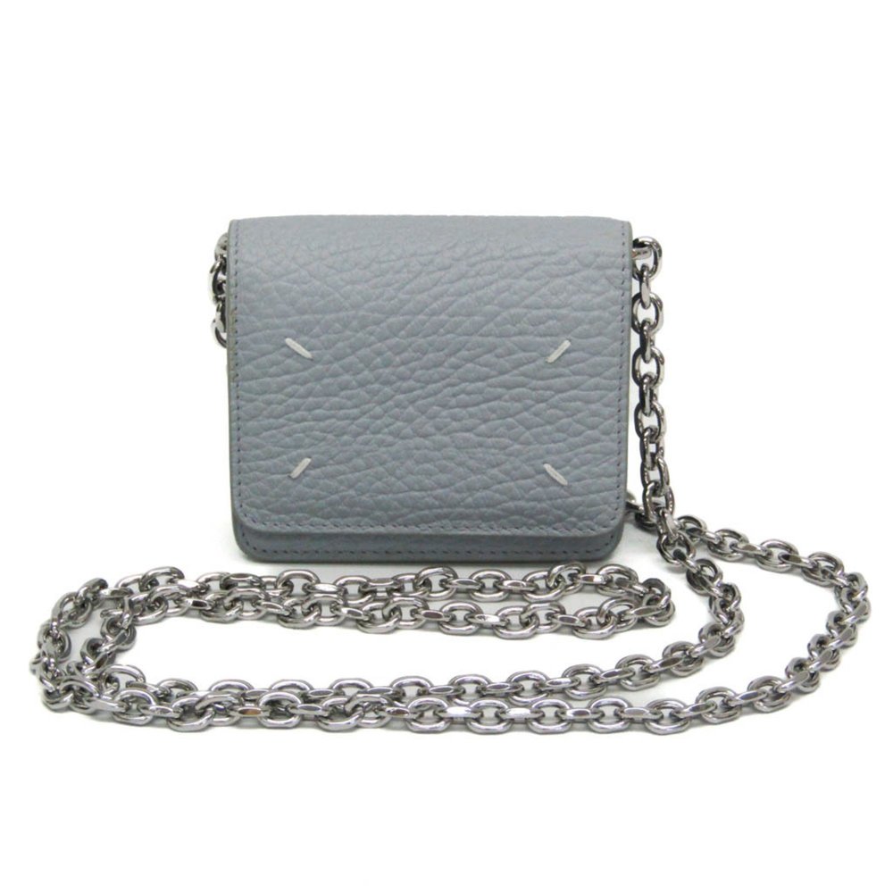Maison Margiela SA3UI0009 Women's Leather Chain/Shoulder Wallet Light Blue